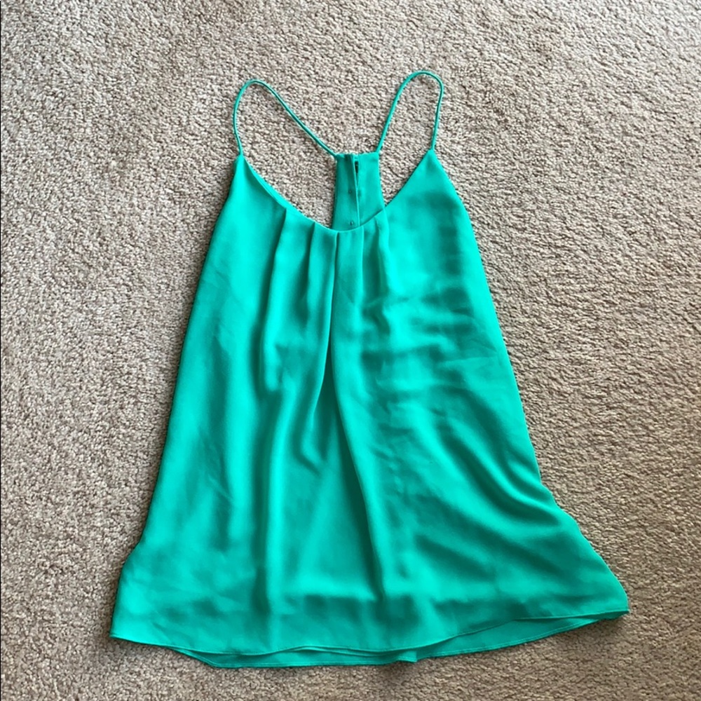 Green spaghetti strap top